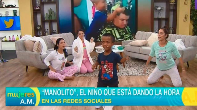 El pequeño ‘Manolito’ le robó un beso a Magdyel Ugaz en vivo [VIDEO]