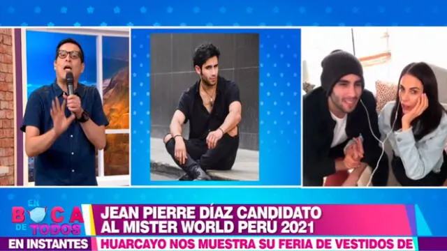 Jean Pierre Díaz, pareja de Fiorella Rodríguez fue anunciado para este certamen durante la emisión de En boca de todos. Foto: captura América TV