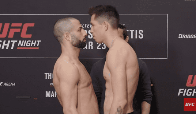 Jesús Pinedo y John Makdessi tienen intenso careo previo a UFC Nashville [VIDEO]