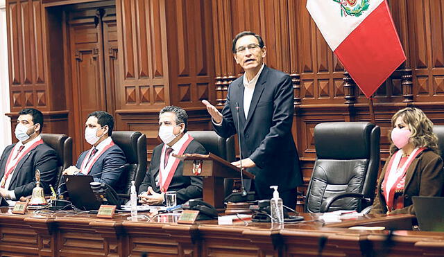 El dato. El presidente Martín Vizcarra ofreció un discurso de defensa ante el Pleno, pero también envió un mensaje político ante la ciudadanía que seguía la sesión.