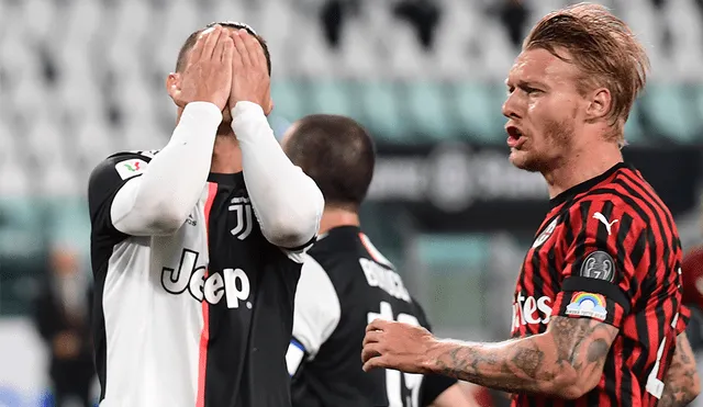 Juventus y AC Milan se enfrentan por las semifinales de la Copa Italia 2020. | Foto: AFP