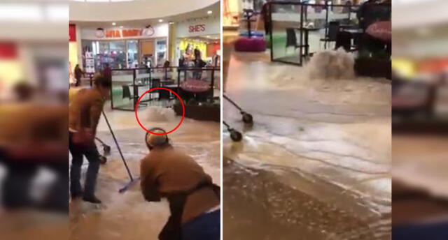 Puno: Centro comercial se inunda en Juliaca por torrenciales lluvias y granizadas [VIDEO]