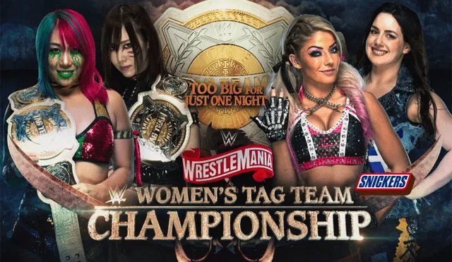 WrestleMania 36: The Kabuki Warriors (c) vs. Alexa Bliss y Nikki Cross por los títulos en parejas de la WWE. | Foto: WWE