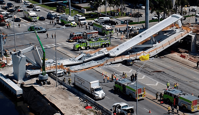 Estados Unidos: así fue el impactante momento en que colapsó el puente de Miami [VIDEO]
