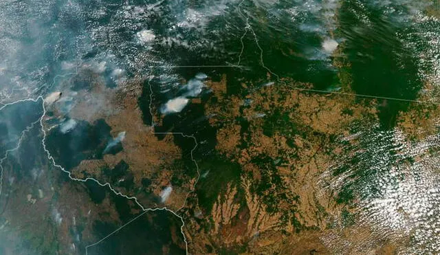 Los incendios ocasionados por la actividad humana están secando la atmósfera de la selva amazónica. Foto: NASA.