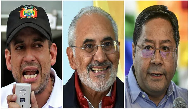 Solo tres candidatos aparecen con aspiraciones de ganar las elecciones presidenciales en Bolivia. Foto: AFP