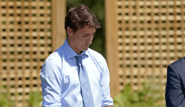 Justin Trudeau tras conferencia de prensa (Foto: AFP)