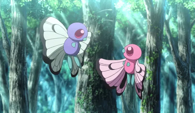 Así lucía el un Butterfree rosa la última película de Pokémon. Foto: Captura.
