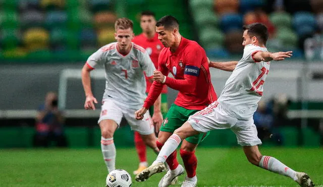 Portugal y España juegan amistoso internacional en Lisboa previa a la Liga de Naciones. Foto: EFE