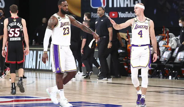 Los Angeles Lakers y Miami Heat se enfrentan en el tercer partido de las Finales de la NBA. Foto: AFP