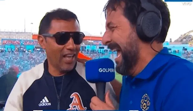 Roberto Palacios le hizo una divertida broma a un reportero de Gol Perú en el entretiempo del Sporting Cristal vs. Pirata FC.