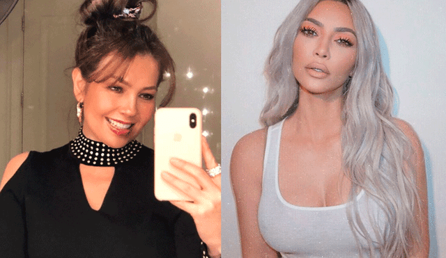 Thalía imita a Kim Kardashian con nuevo look y seguidores le critican 