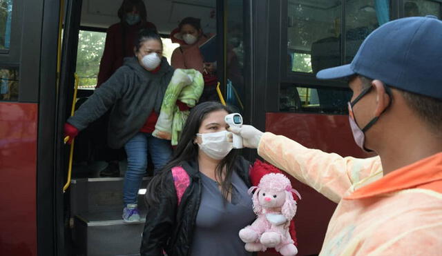 Los migrantes y refugiados que dejaron Chile recibieron atención sanitaria para prevenir un brote de coronavirus. Foto: Cancillería de Venezuela