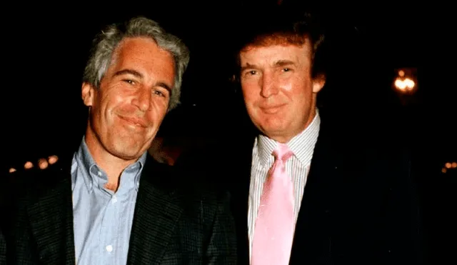 Epstein y Trump juntos en un evento social en los años 90. (Foto: Twitter)