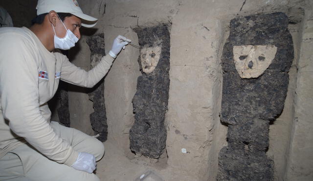 Descubren mural inédito y 19 ídolos de madera en ciudadela de Chan Chan