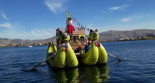 Lago Titicaca: Reciben la antorcha de los Panamericanos 2019 con pago a la Mamacota