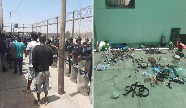 Objetos prohibidos fueron halladas en revisión a cada celda. Foto: Fiscalía Tacna.