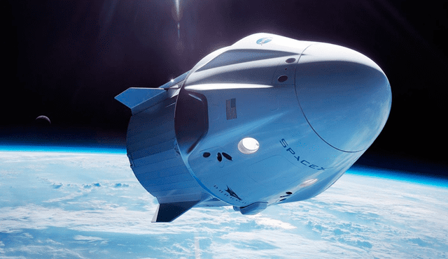 Cápsula Crew Dragon ingresando a la atmósfera terrestre. Crédito: SpaceX.