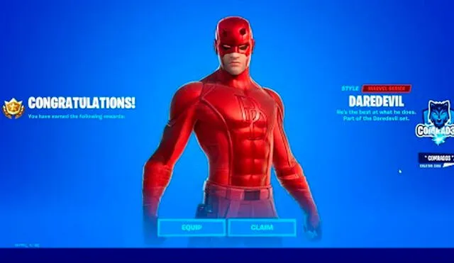 La skin de Daredevil será la primera recompensa del Marvel Knockout Super Series. Foto: Fortnite Boards