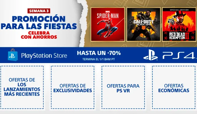 PS4: Ofertas de fin de año en PlayStation Store, juegos hasta con 75% de descuento