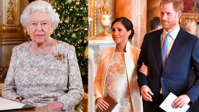 Príncipe Harry y Meghan Markle acompañan a la reina Isabel ll a una iglesia