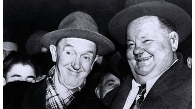 Stan Laurel (izquierda), de El Gordo y el Flaco, sirvió de inspiración para el personaje. Foto: AFP.