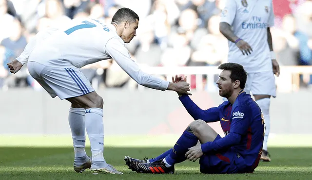 Los destacables gestos entre Lionel Messi y Cristiano Ronaldo en el derbi