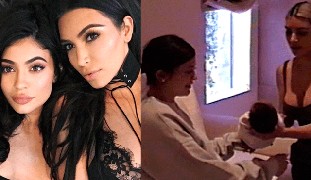 Kylie Jenner mostró el rostro de la tercera hija de Kim Kardashian [VIDEO]