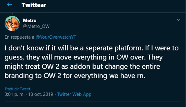 Overwatch 2 sería el nuevo 'branding' de todo el contenido de Overwatch y sería presentado en la Blizzcon 2019.