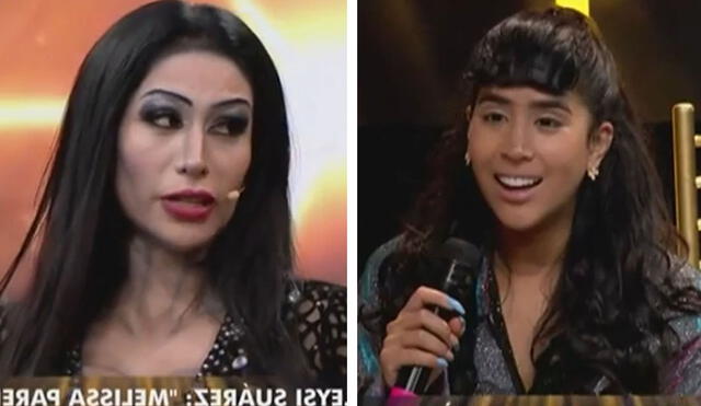 Leysi Suárez y Melissa Paredes tuvieron una tensa discusión en "El gran show". Foto: captura América TV