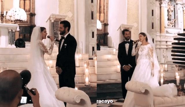 Stephanie Cayo sorprendió a Chad Campbell con romántica canción en plena boda [VIDEO]