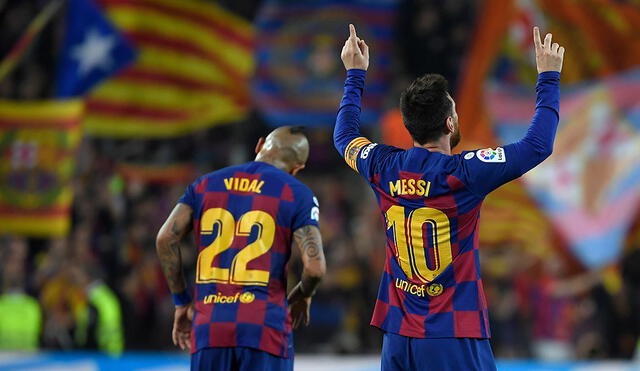Lionel Messi marcó el tercero del FC Barcelona. (Créditos: AFP)