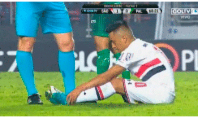 Christian Cueva salió lesionado en triunfo del Sao Paulo sobre Palmeiras [VIDEO]