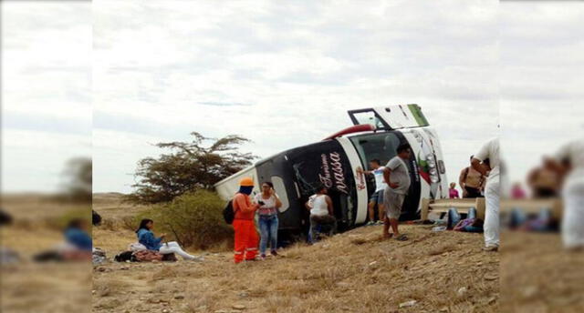Piura: ómnibus se despista y deja 25 pasajeros heridos 