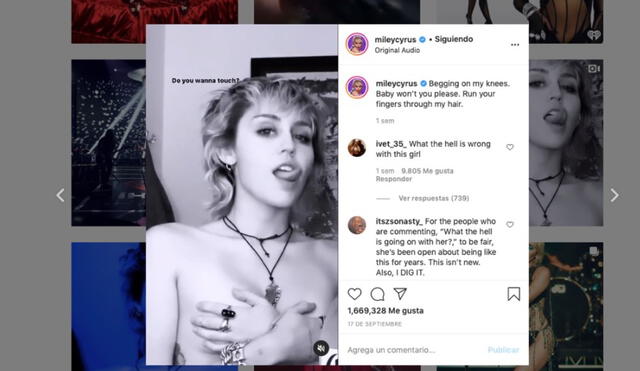 El clip de su cuenta de Instagram que encrespó a sus seguidores más conservadores.