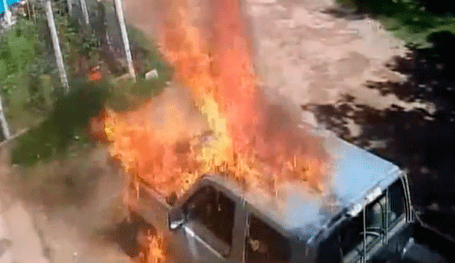Cusco: hombre prendió fuego a la camioneta de su expareja [VIDEO]