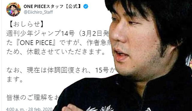 ¿Qué sucedió con el Eiichiro Oda? Entérate aquí