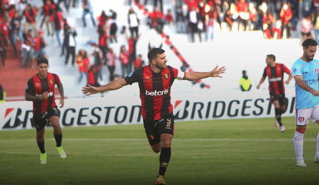 Melgar vs. River Plate: Bernardo Cuesta abrió el marcador en Arequipa. Foto: FBC Melgar