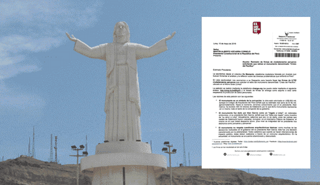 Colectivo pide a Martín Vizcarra retirar Cristo del Pacífico que donó Odebrecht