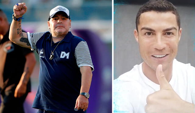 Maradona había elogiado hace un par de días a Cristiano Ronaldo. Foto: Composición EFE/Captura de video Twitter