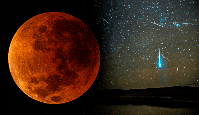 En noviembre de 2022 veremos un eclipse lunar total y dos lluvias de meteoros: Táuridas y Leónidas. Foto: composición de Gerson Cardoso / La República / Carl de Souza / AFP / Jeff Sullivan / Flickr