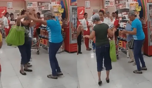 Facebook: Abuelitas arman fiestón en supermercado y miles se emocionan