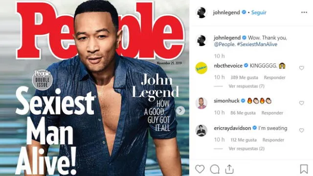 El cantante John Legend es “el hombre más sexy del mundo”, según revista People