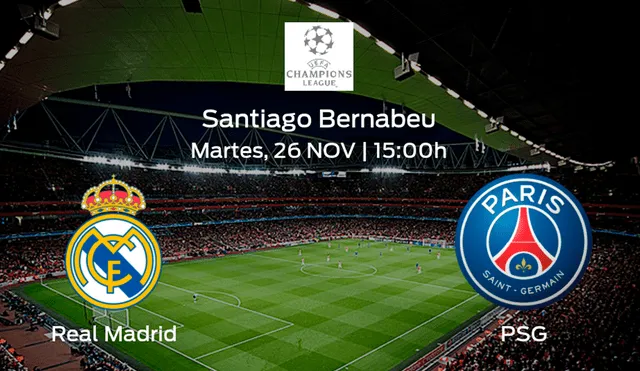 Sigue aquí EN VIVO y EN DIRECTO ONLINE el Real Madrid vs. PSG por la fecha 5 del Grupo A de la UEFA Champions League 2019-2020. | Foto: EFE