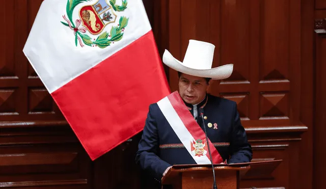 Antes de iniciarse el debate, el presidente Pedro Castillo se presentó ante la representación nacional para responder a la moción de vacancia. Foto: Andina