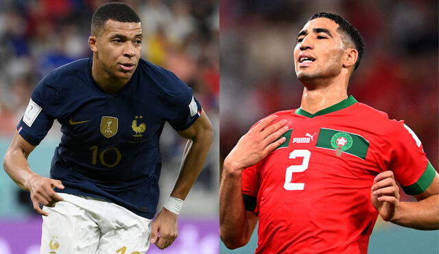 Mbappé y Hakimi intentarán ser decisivos en el encuentro de semifinales. Foto: Composición LR/AFP