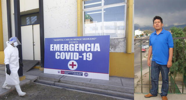 Galenos piden atención urgente para el médico Wilbert Sánchez Huarcaya, quien se contagió en el hospital Carlos Monge Medrano de Juliaca.