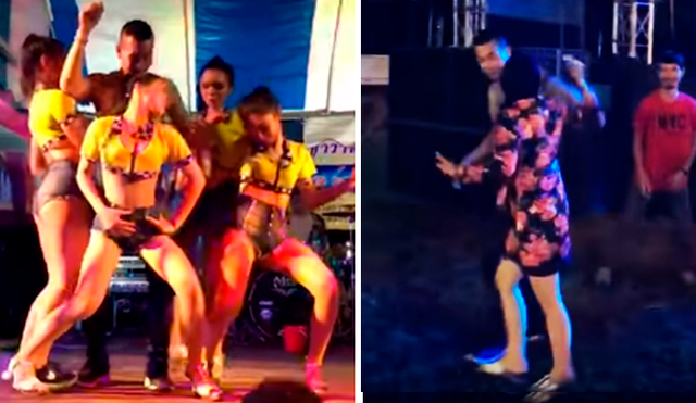 YouTube viral: furiosa mujer ve a su esposo distraído con bailarinas sobre escenario y hace esto [VIDEO]