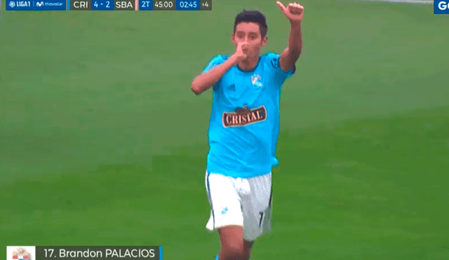 Brandon Palacios marcó su primer gol oficial con Sporting Cristal en el partido contra Sport Boys por Liga 1. | Foto: Gol Perú