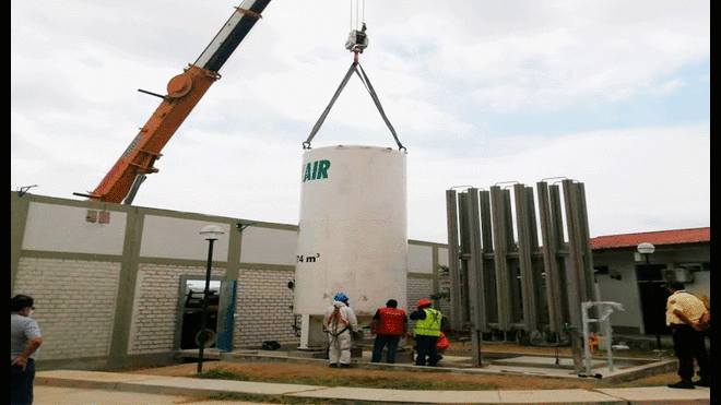 Instalan isotanque de oxígeno en hospital de EsSalud de Tumbes.